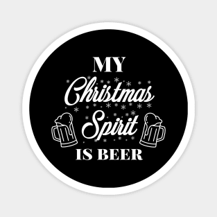 My Christmas spirit is whiskey, Funny Christmas pun, Alcohol holiday humour Magnet